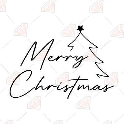 Merry Christmas Svg with Tree for Shirt Christmas SVG