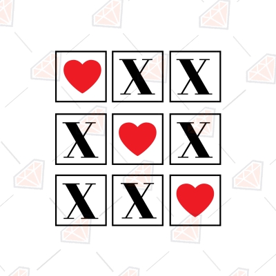 Valentines Tic Tac Toe SVG Cut File Valentine's Day SVG