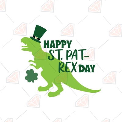 St Patrick T Rex SVG, Dinosaur SVG St Patrick's Day SVG