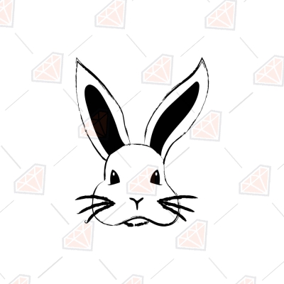 Hand Drawn Rabbit SVG, Easter Bunny SVG File Easter Day SVG