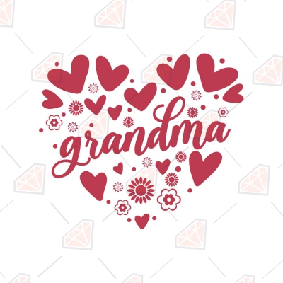 Grandma Floral Heart SVG Cut File, Mother's Day SVG Mother's Day SVG