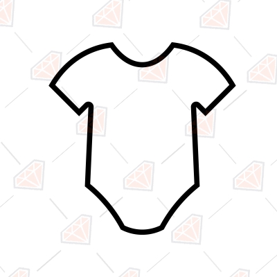 Black Onesie Outline SVG, Baby Bodysuit Outline SVG Instant Download Icon SVG