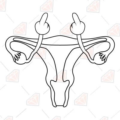 Uterus Middle Finger SVG Design, Uterus Clipart SVG Instant Download Anatomy (Skeleton And Skull)