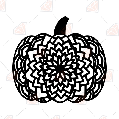Pumpkin Mandala SVG, Pumpkin Swirly SVG Instant Download Halloween SVG