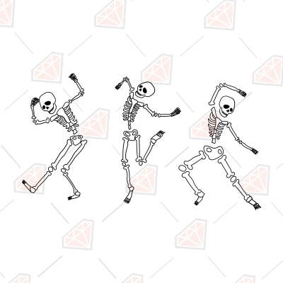 Dancing Skeletons SVG, Funny Skeletons SVG Instant Download Halloween SVG