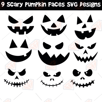 Scary Pumpkin Face SVG Bundle, Bundle Jack O'Lantern Faces SVG Halloween SVG
