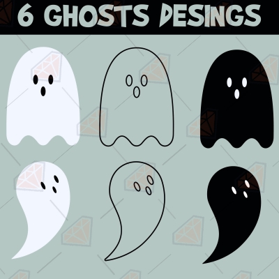 Ghosts SVG Bundle, Halloween Ghosts SVG Instant Download Halloween SVG