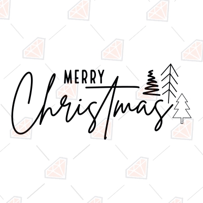 Merry Christmas with Trees SVG, Christmas Ornament SVG Christmas SVG