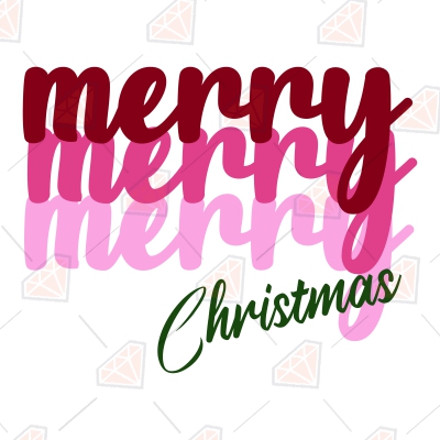 Merry Christmas SVG, Vintage Xmas Cut File SVG Vector File Christmas SVG