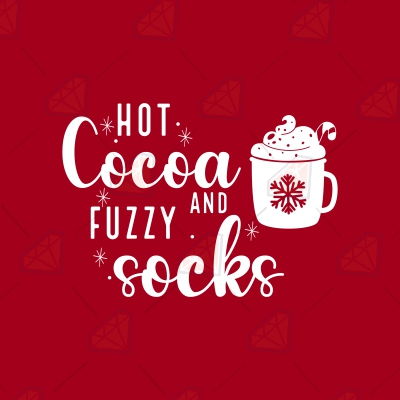 Hot Cocoa and Fuzzy Socks SVG, Cozy Season SVG Digital Download Christmas SVG