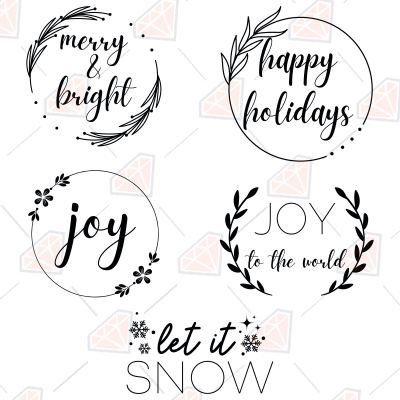 Merry Christmas Designs SVG Bundle, Christmas Saying SVG Clipart Christmas SVG