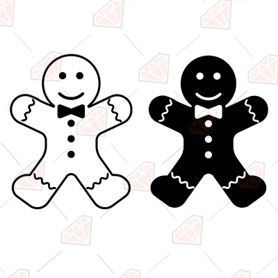 Gingerbread Outline SVG Download, Ornament Clipart SVG | PremiumSVG