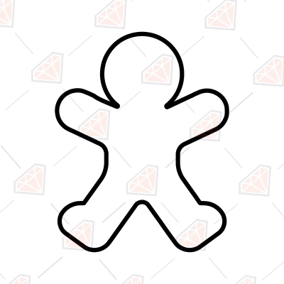 Gingerbread Outline SVG Download, Ornament Clipart SVG Christmas SVG