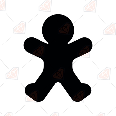 Gingerbread Silhouette SVG Image, Christmas Clipart SVG Vector Christmas SVG