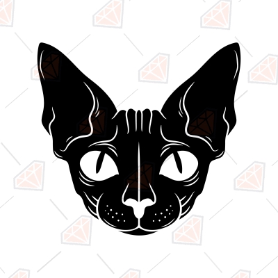 Sphynx Cat Silhouette SVG Cut Files, Instant Download PremiumSVG