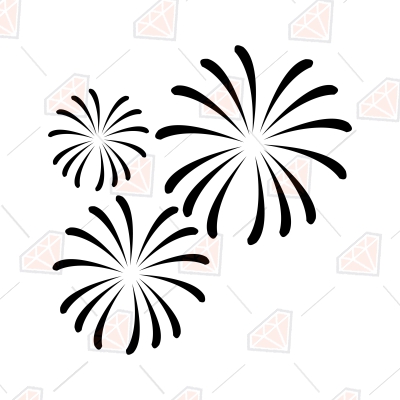 Black Fireworks SVG, Fireworks Silhouette SVG Download Birthday SVG