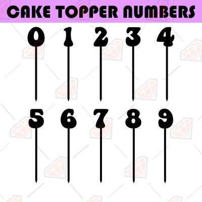 Cake Topper Numbers SVG Bundle, Birthday Toppers SVG | PremiumSVG