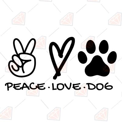 Peace Love Dog SVG, Dog Lover Instant Download T-shirt