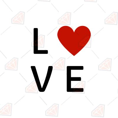 Love With Red Heart SVG Valentine's Day SVG