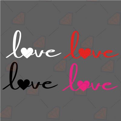 Love Lettering with Heart SVG Bundle Valentine's Day SVG