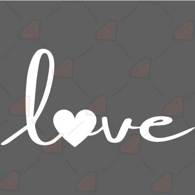 White Love Lettering SVG Valentine's Day SVG