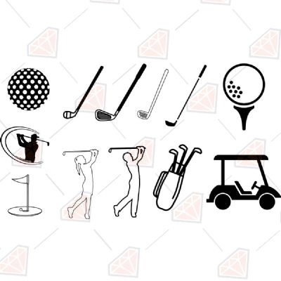 Golfer Bundle SVG Cut File, Instant Download Golf