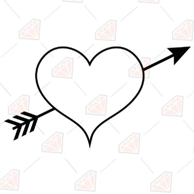 Heart Arrow Clipart SVG Valentine's Day SVG