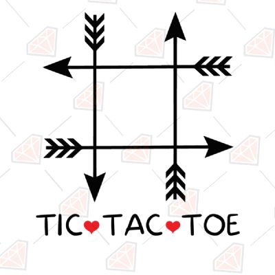 Tic Tac Toe SVG Cut Files, Valentines Day SVG Design | PremiumSVG