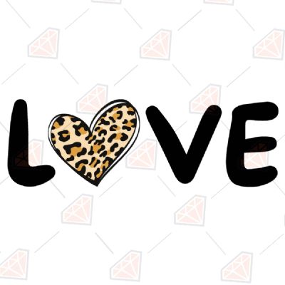 Leopard Heart Love SVG Leopard Print SVG
