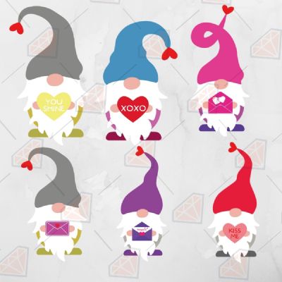Valentine Gnomes SVG Bundle Valentine's Day SVG