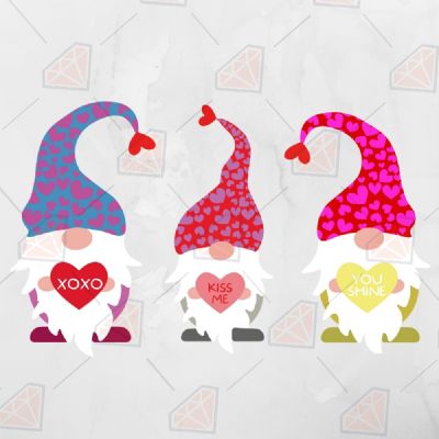 6 Valentine Gnomes SVG Bundle Valentine's Day SVG