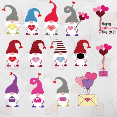Gnomes SVG Design Bundle Valentine's Day SVG