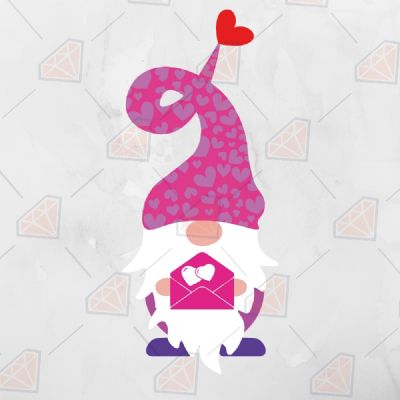 Gnome with Letter SVG Valentine's Day SVG