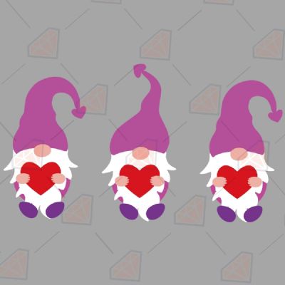 Valentine Purple Gnomes SVG Valentine's Day SVG