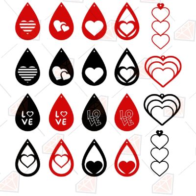 Valentine Earrings SVG Bundle Valentine's Day SVG