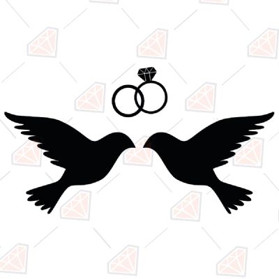 Valentine Birds with Rings SVG Valentine's Day SVG