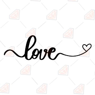 Love with Heart SVG Valentine's Day SVG