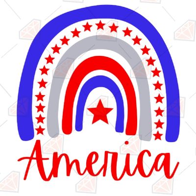 American Rainbow SVG, USA Rainbow Instant Download 4th Of July SVG
