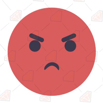 Angry Face Emoji SVG, Angry Emoji Vector Instant Download Cartoons
