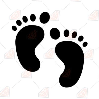 Baby Footprint SVG Design & Clipart File Men, Women and Children