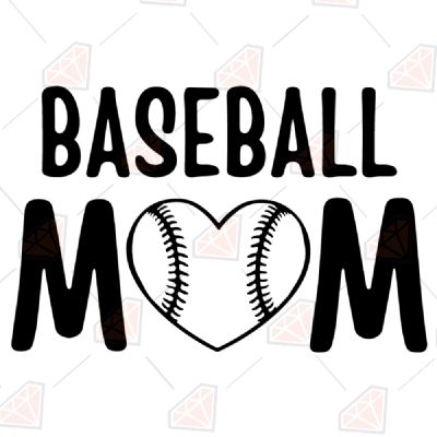 Baseball Mom Stitches Heart Svg Baseball