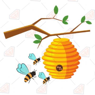 Beehive SVG, Bee and Beehive Vector files Plant and Flowers