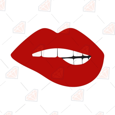 Biting Lips SVG, Lips SVG Cut Files Instant Download Vector Illustration