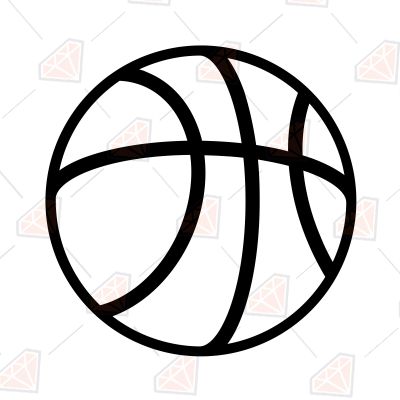 Black Basketball Outline SVG, Basketball Instant Download Basketball SVG