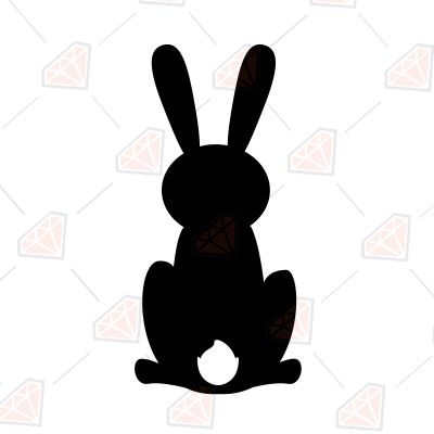 Black Sitting Easter Bunny SVG Easter Day SVG