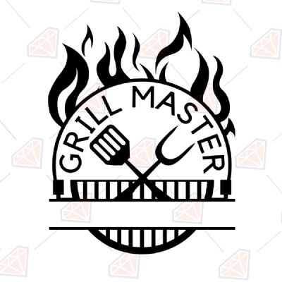 Black Grill Master Monogram SVG Father's Day SVG