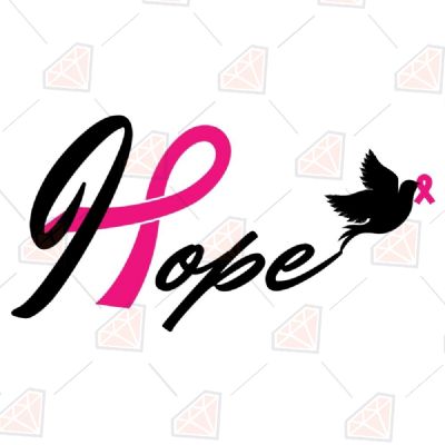 Black Hope With Bird SVG Cut File Cancer Day