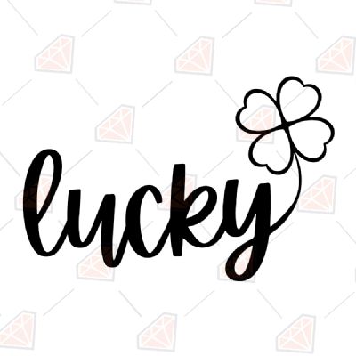 Black Lucky Shamrock SVG St Patrick's Day SVG