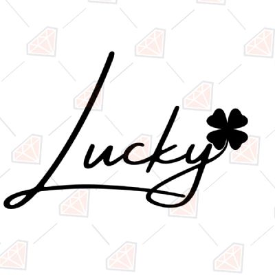 Hand Writing Lucky Shamrock SVG Cut File St Patrick's Day SVG