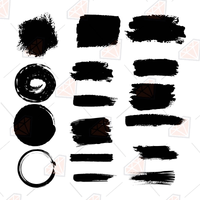 Black Paint Brush Strokes SVG Shapes
